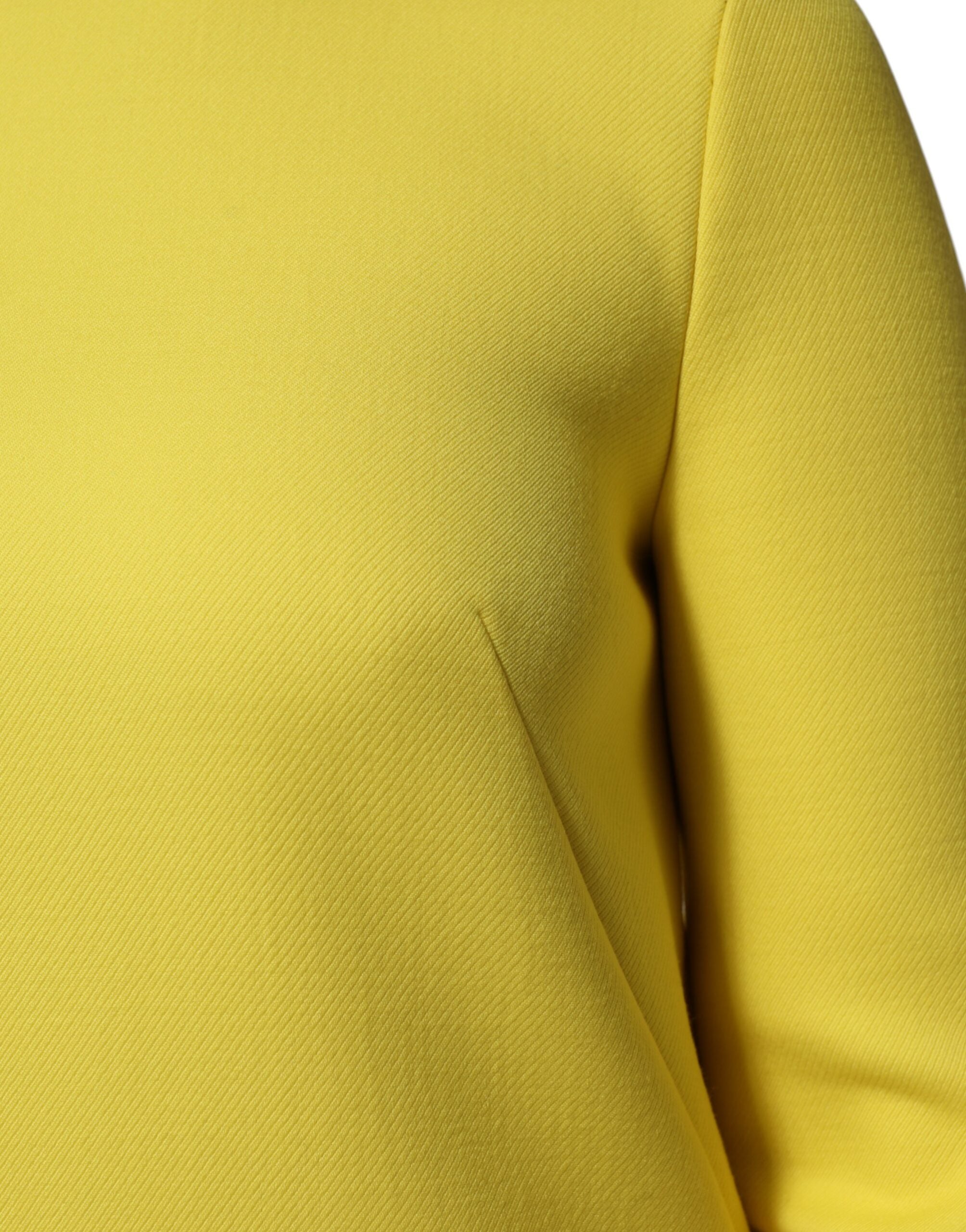 Dolce & Gabbana Yellow Viscose Acetate Long-Sleeved Mini Dress
