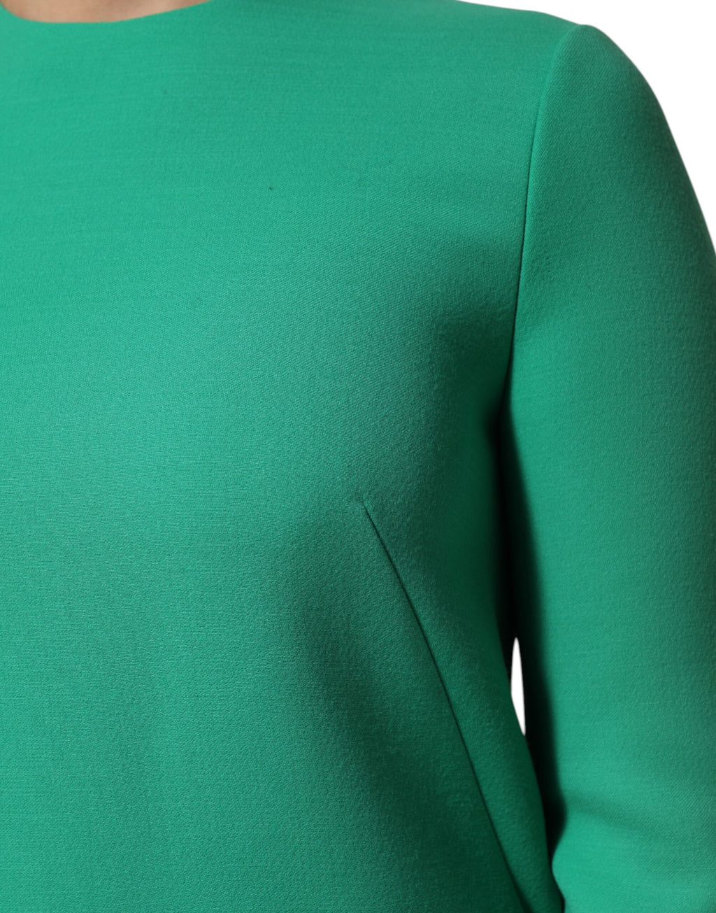 Dolce & Gabbana Green Long-Sleeved Viscose-Acetate Mini Dress