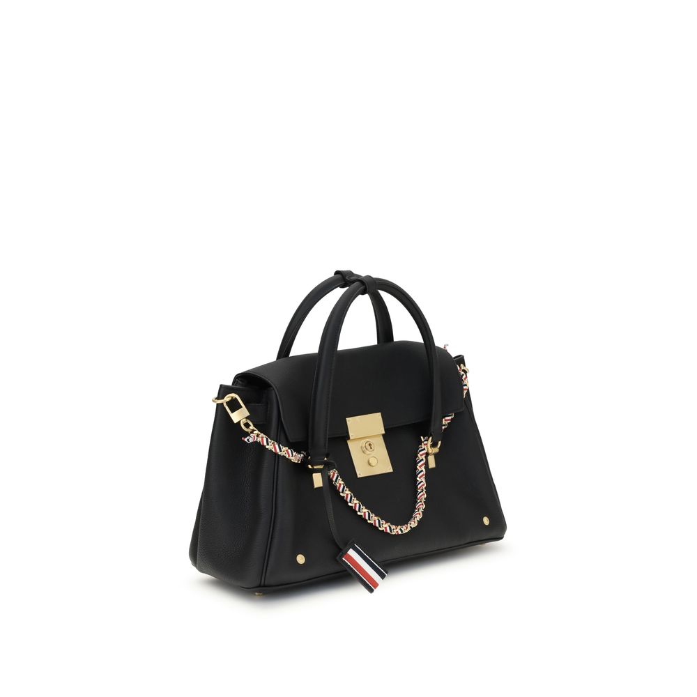 Thom Browne Handtasche aus schwarzem Kalbsleder Bos Taurus