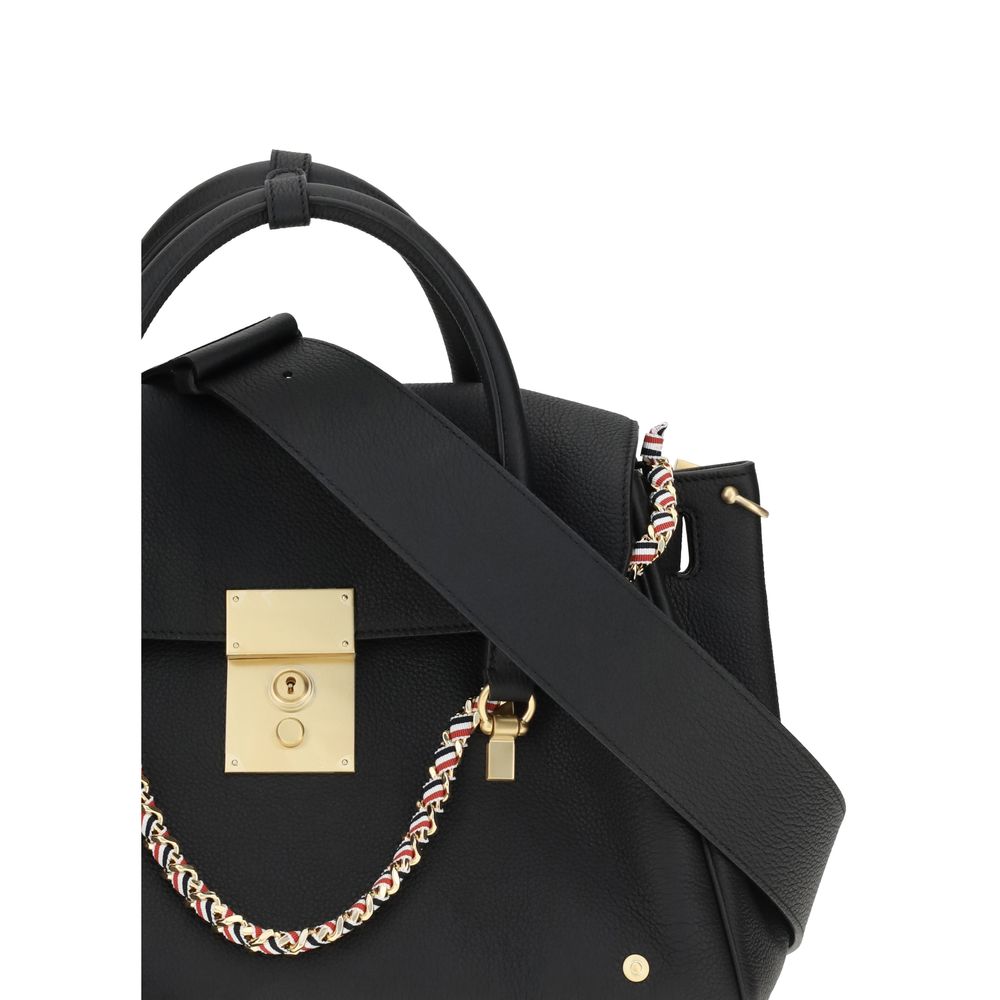 Thom Browne Handtasche aus schwarzem Kalbsleder Bos Taurus