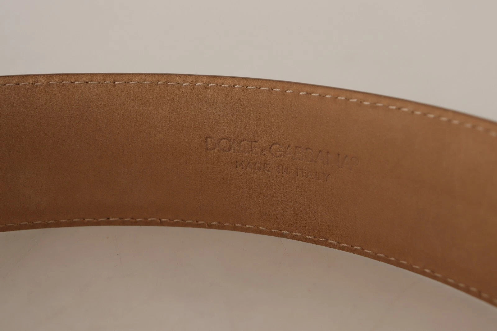 Costume National Brown Leather Belt with Oval Metal Buckle