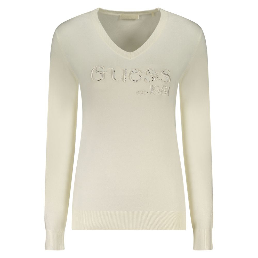 Guess Jeans Weißer Viskose Pullover für Frauen
