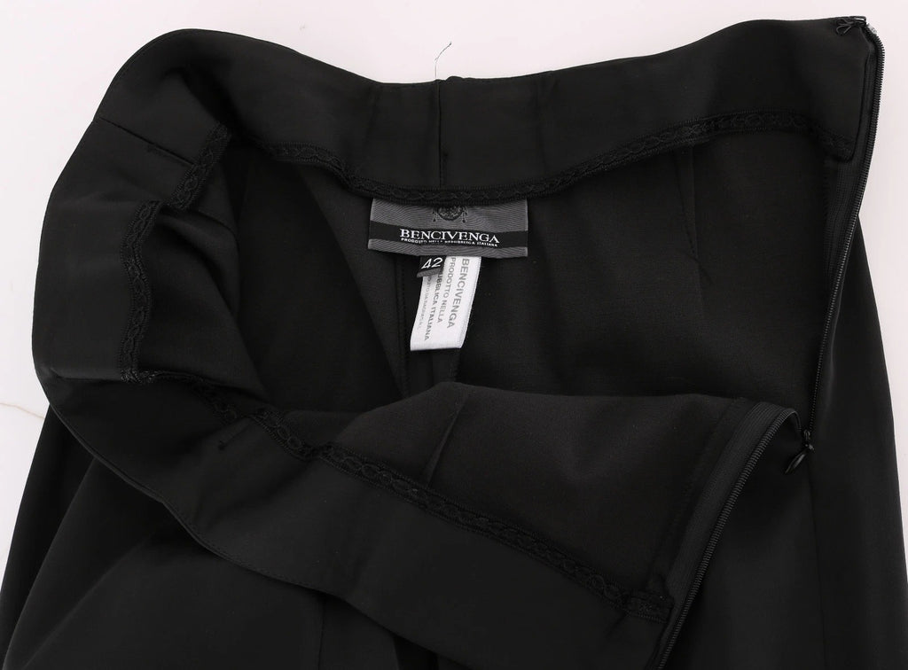 BENCIVENGA Schwarze Stretch-Kleidungshose in gerader Passform Hose