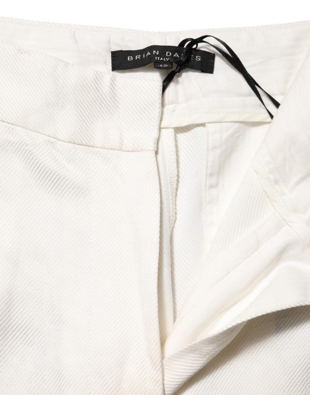 Brian Dales White Viscose Linen Wide Leg Palazzo Trousers for Women
