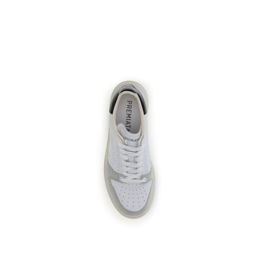 Premiata Weiße Sneakers aus Kalbshaut Bos Taurus