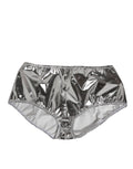 Dolce & Gabbana Silver Metallic High Waist Bikini Bottom Women's Underwear