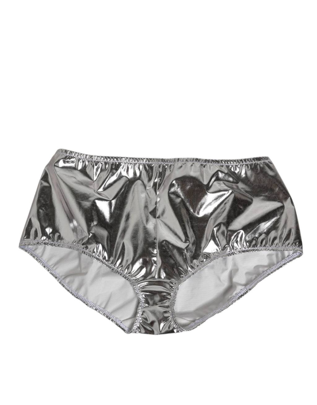 Dolce & Gabbana Silver Metallic High Waist Bikini Bottom Women's Underwear