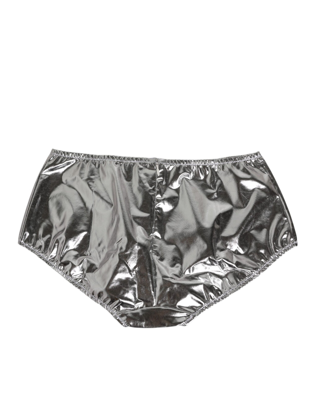 Dolce & Gabbana Silver Metallic High Waist Bikini Bottom Women's Underwear