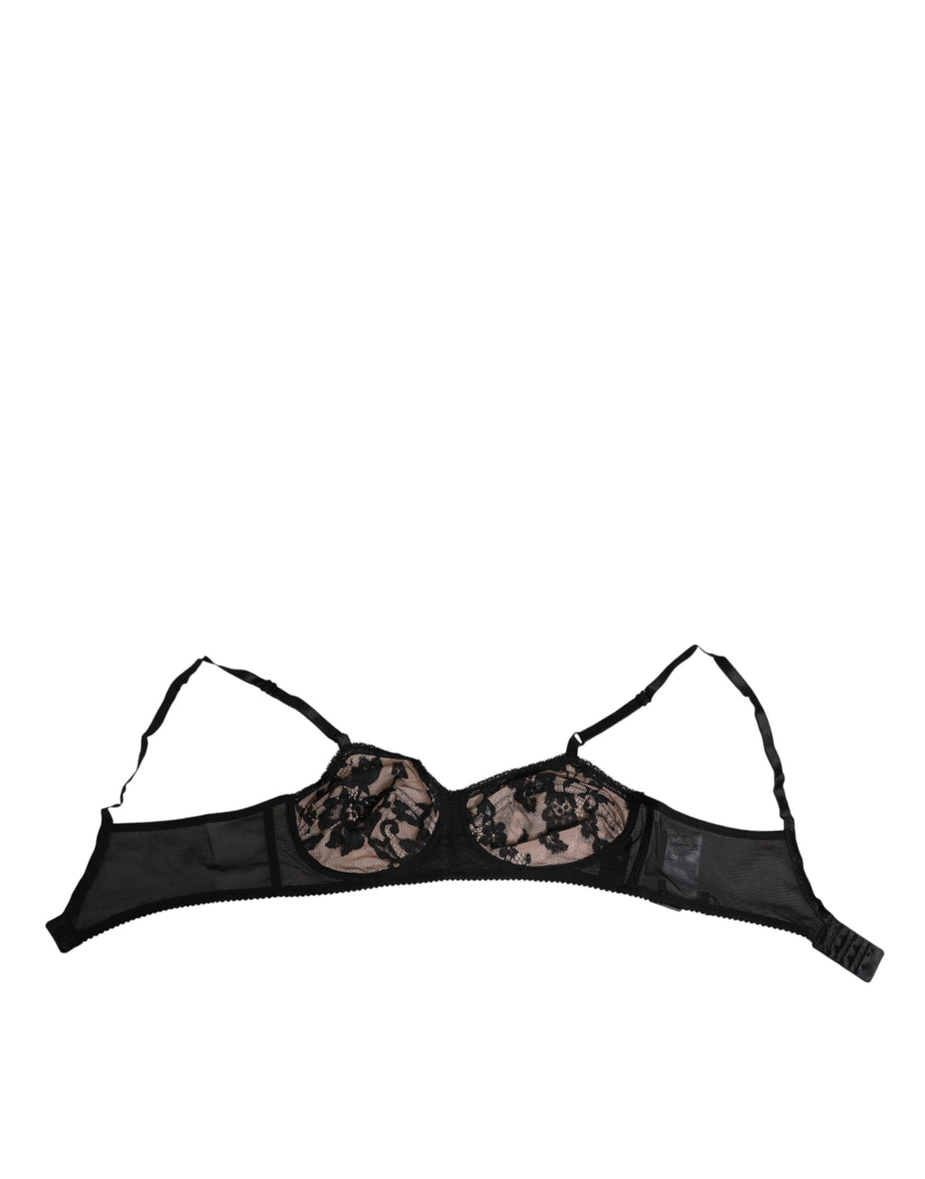 Dolce & Gabbana Black Nude Floral Lace Bra Underwear