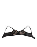 Dolce & Gabbana Black Nude Floral Lace Bra Underwear