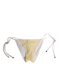 Dolce & Gabbana White Yellow Striped Tie Side Logo Underwear