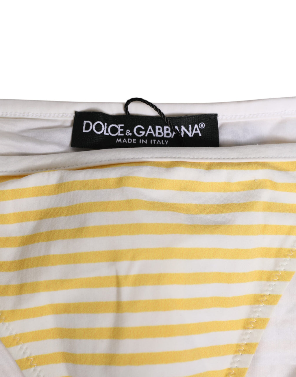 Dolce & Gabbana White Yellow Striped Tie Side Logo Underwear