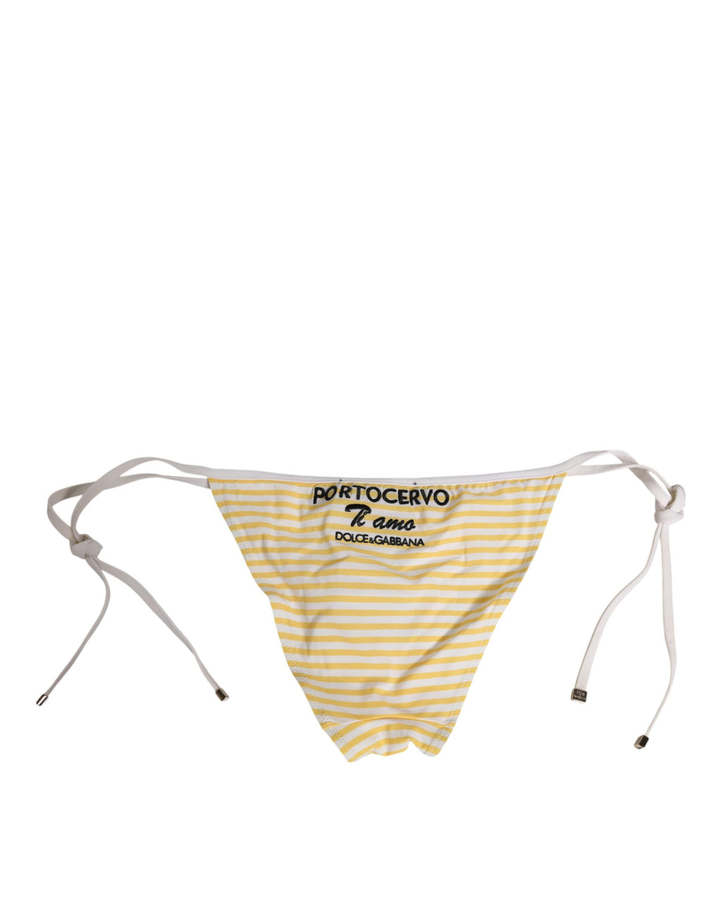 Dolce & Gabbana White Yellow Striped Tie Side Logo Underwear