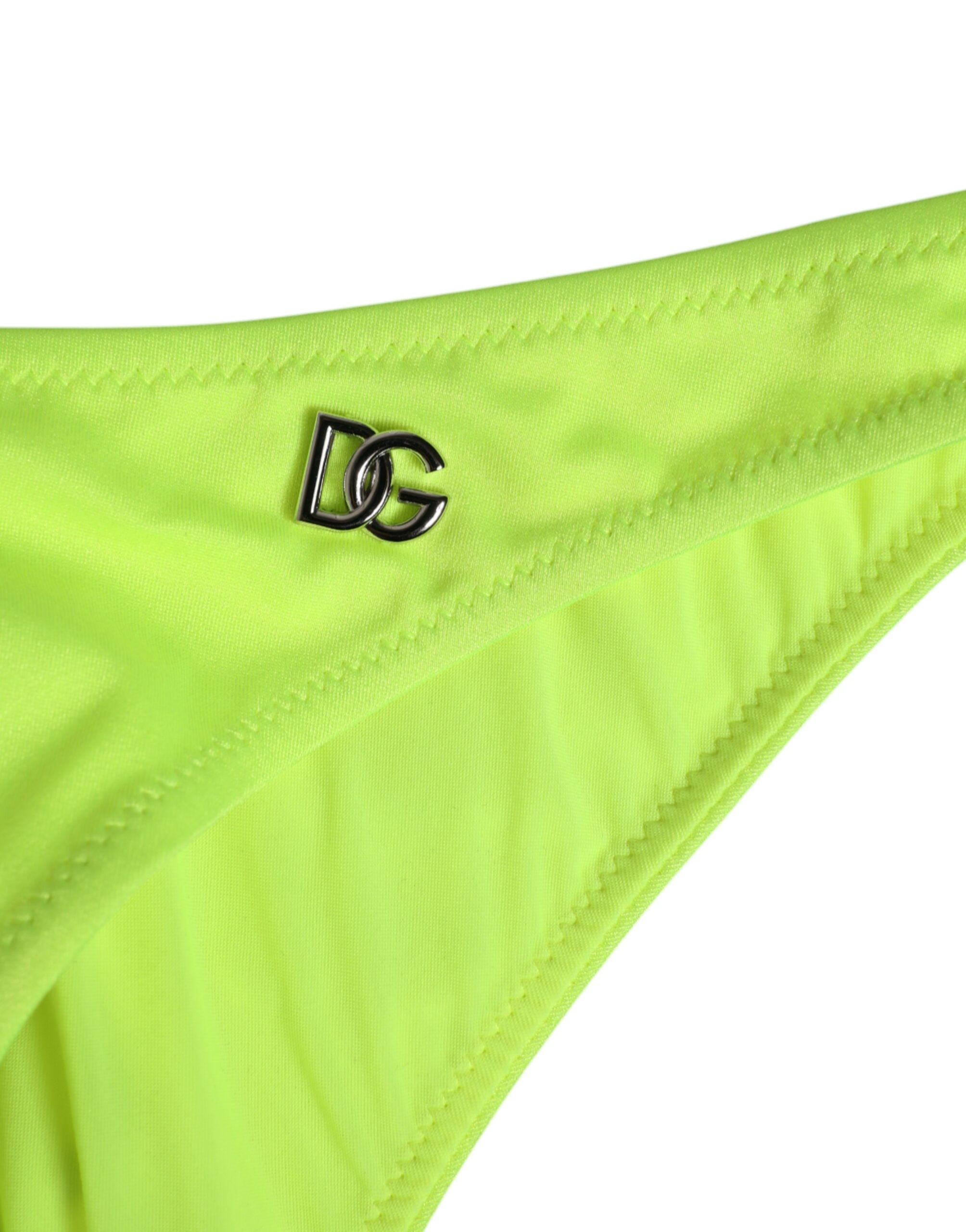 Dolce & Gabbana Neon Green DG Logo Swim Briefs Women's Underwear
