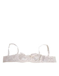 Dolce & Gabbana White Silk Satin Balconette Lingerie Bra Underwear