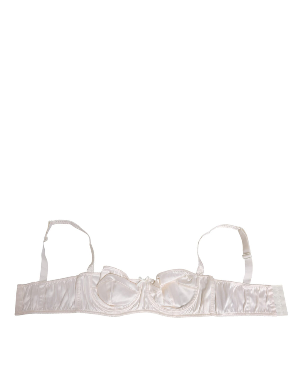 Dolce & Gabbana White Silk Satin Balconette Lingerie Bra Underwear