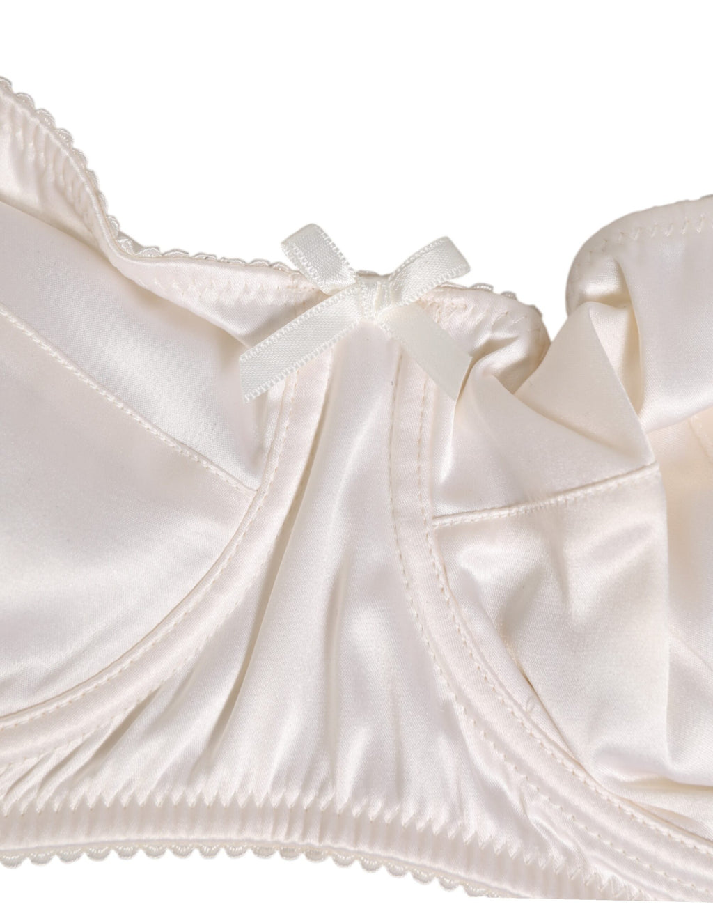 Dolce & Gabbana White Silk Satin Balconette Lingerie Bra Underwear