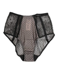 Dolce & Gabbana Black Transparent Polka Dot High-Waisted Lace Underwear