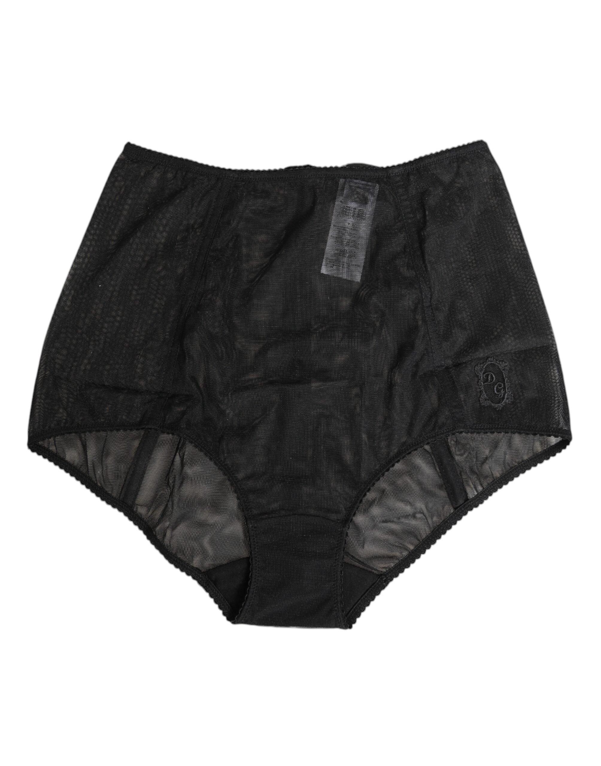 Dolce & Gabbana Black High-Waist Mesh Sheer Shapewear Underwear