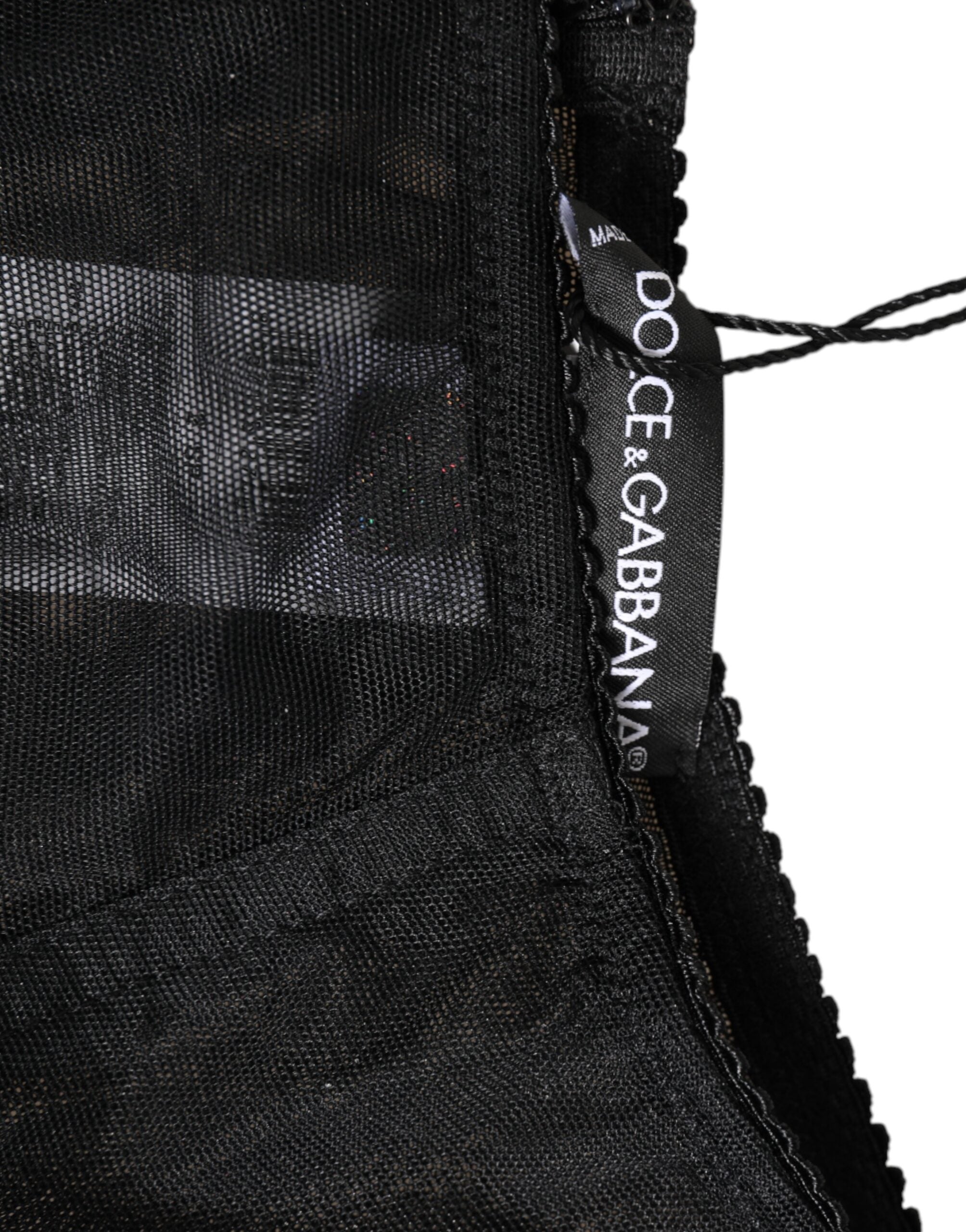 Dolce & Gabbana Black High-Waist Mesh Sheer Shapewear Underwear