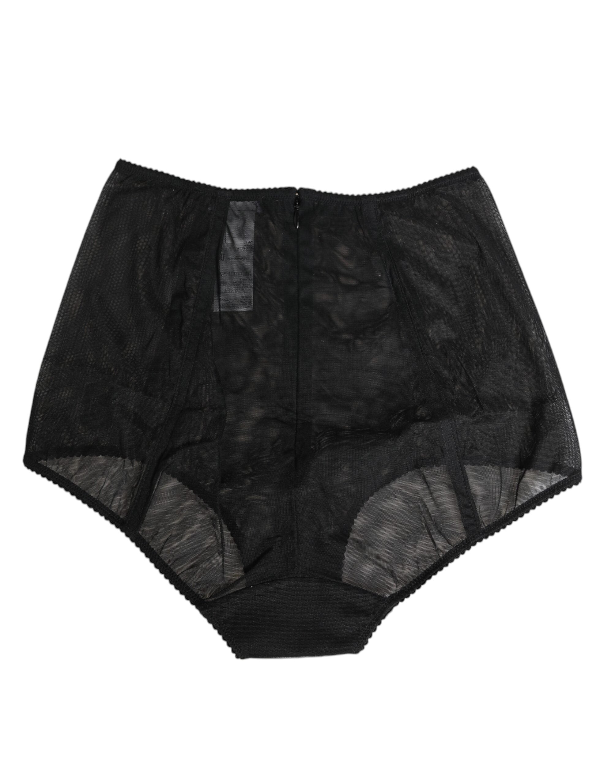 Dolce & Gabbana Black High-Waist Mesh Sheer Shapewear Underwear