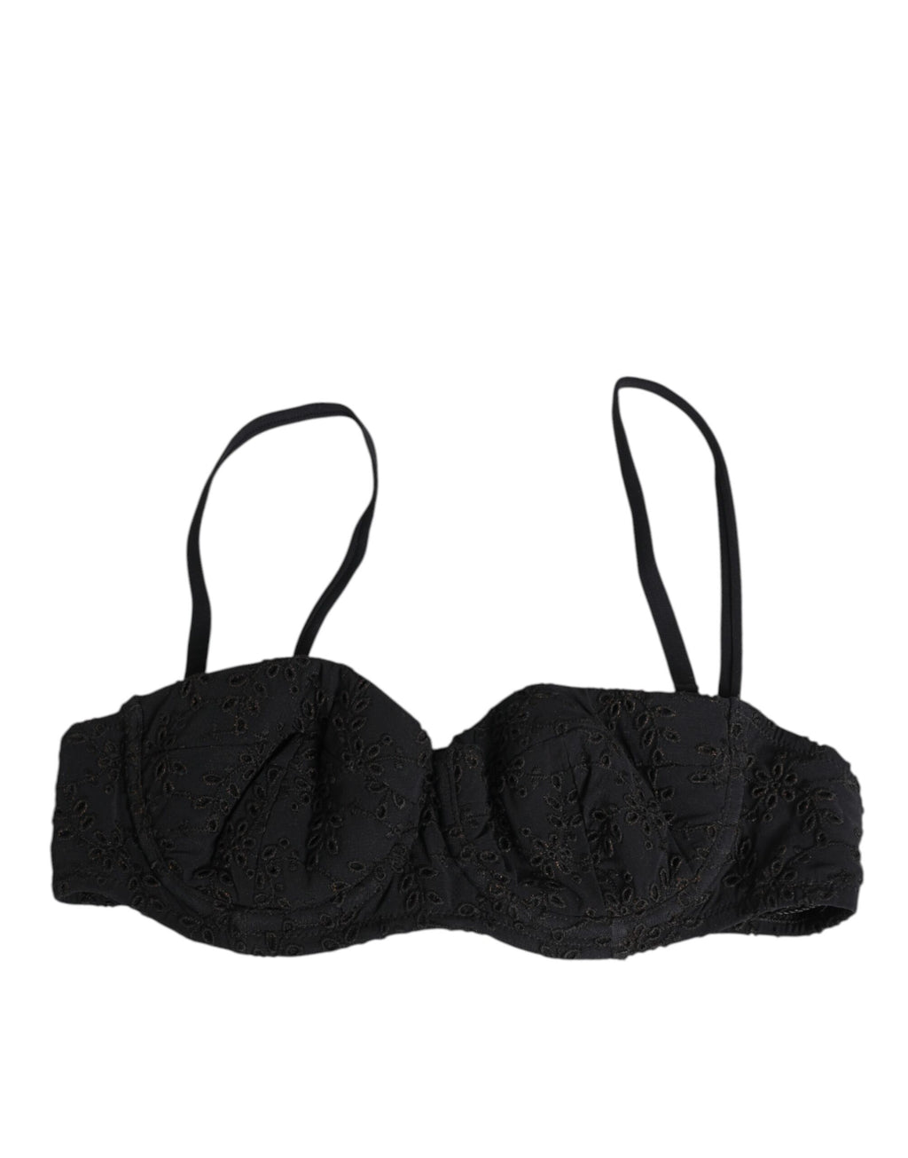 Dolce & Gabbana Schwarzer bestickter Bügel-BH aus Polyester Unterwäsche