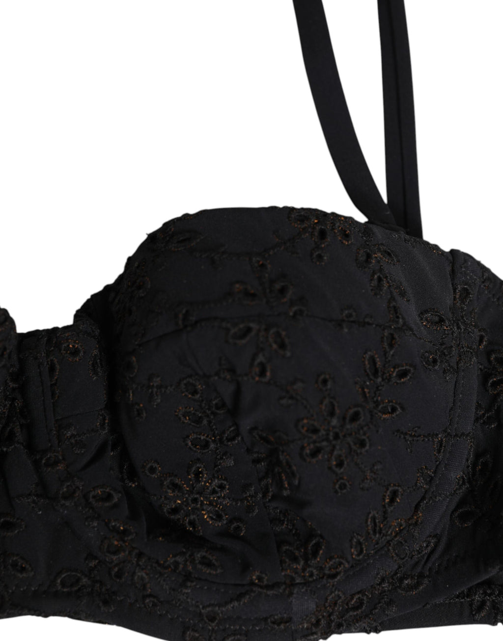 Dolce & Gabbana Schwarzer bestickter Bügel-BH aus Polyester Unterwäsche