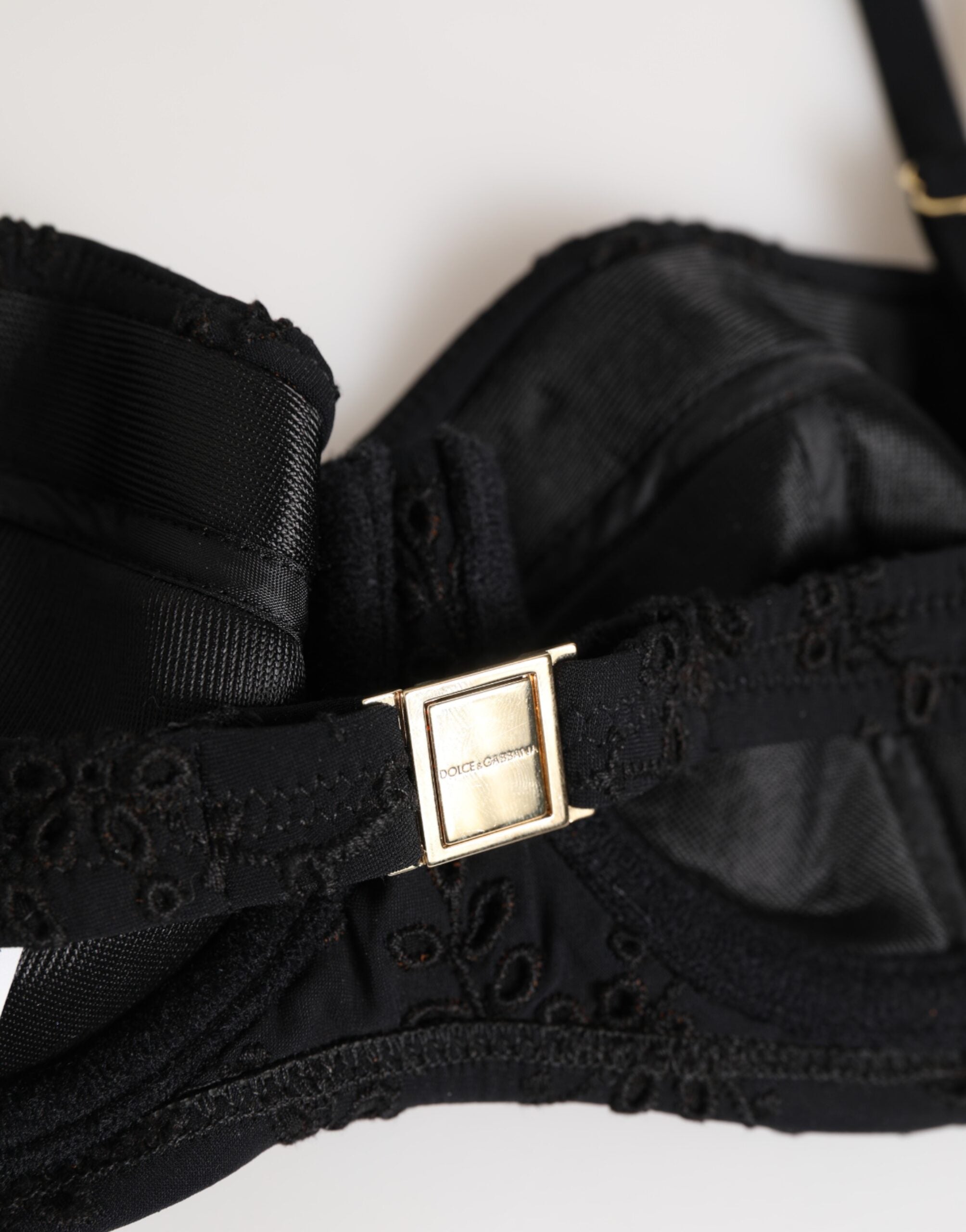 Dolce & Gabbana Schwarzer bestickter Bügel-BH aus Polyester Unterwäsche