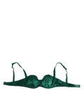 Dolce & Gabbana Grüner Satin Halbgepolsterter Bügel Moschus Unterwäsche