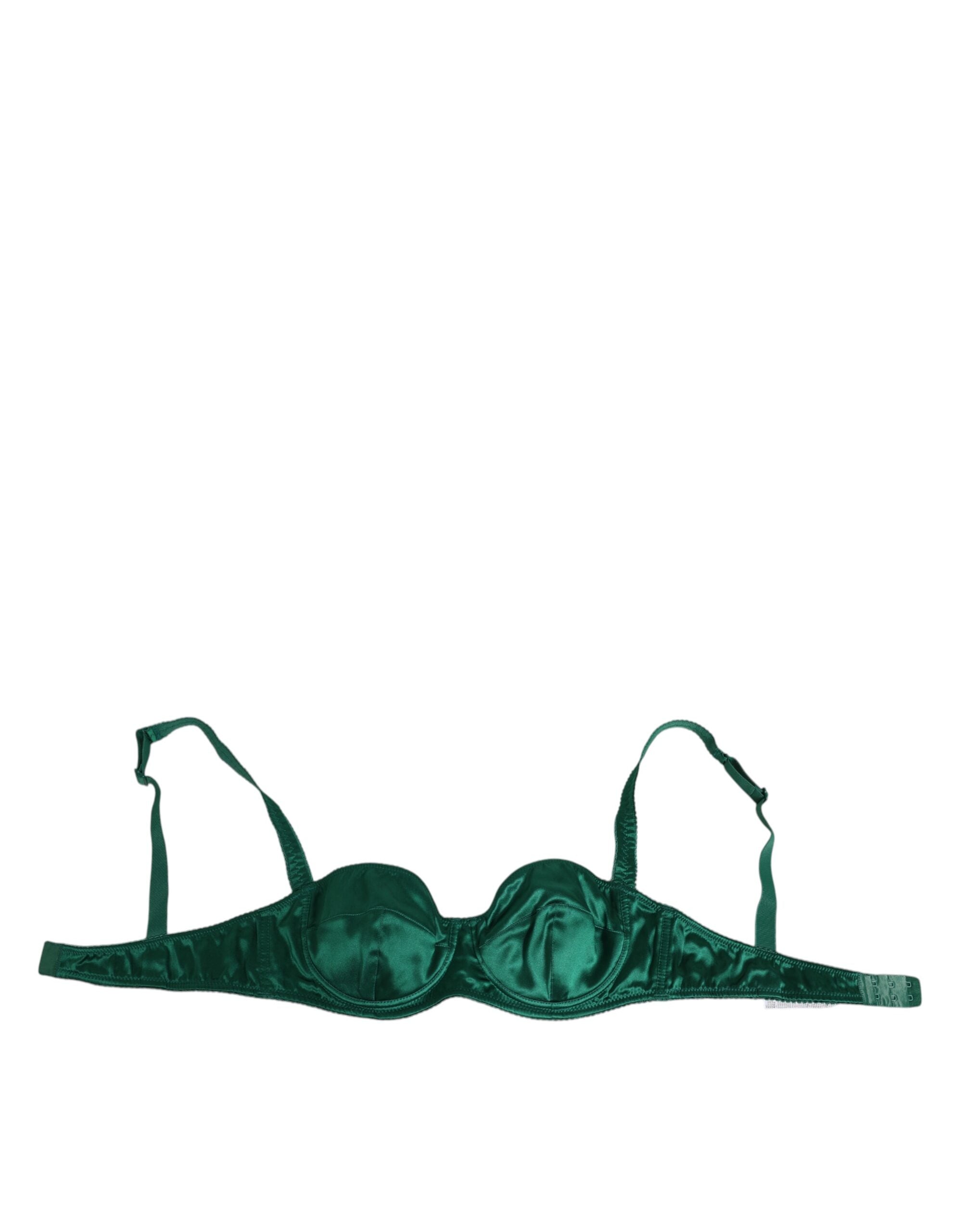 Dolce & Gabbana Grüner Satin Halbgepolsterter Bügel Moschus Unterwäsche