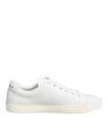 Dolce & Gabbana Weiß Leder Sacre Herz Patch Turnschuhe Schuhe