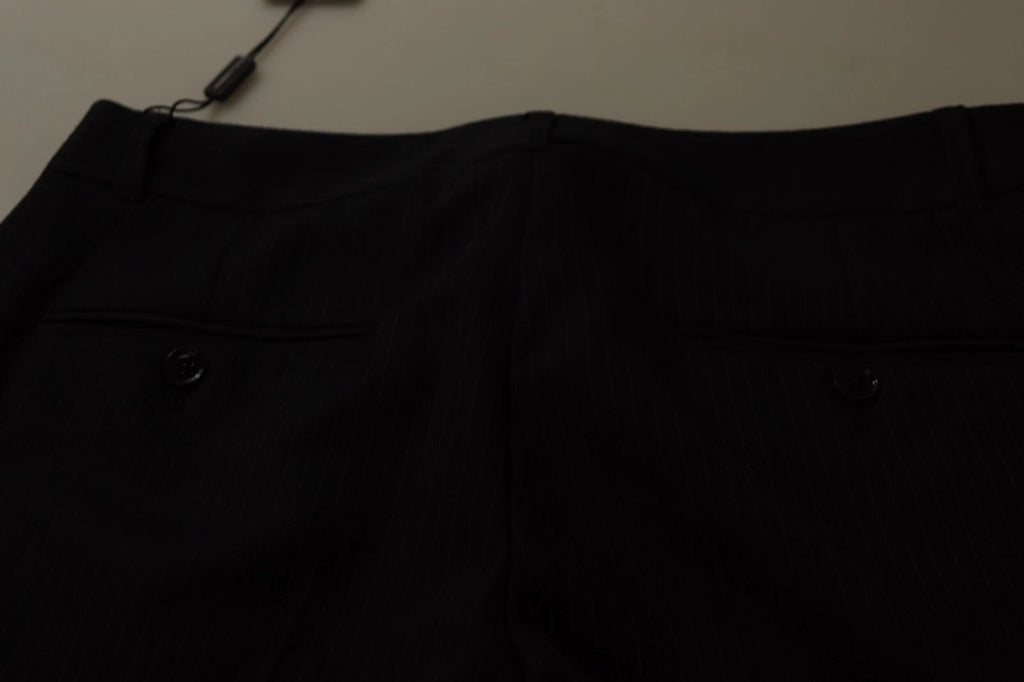 Dolce & Gabbana Schwarz gestreifte Hose mit mittlerer Taille