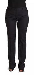 Dolce & Gabbana Schwarz gestreifte Hose mit mittlerer Taille