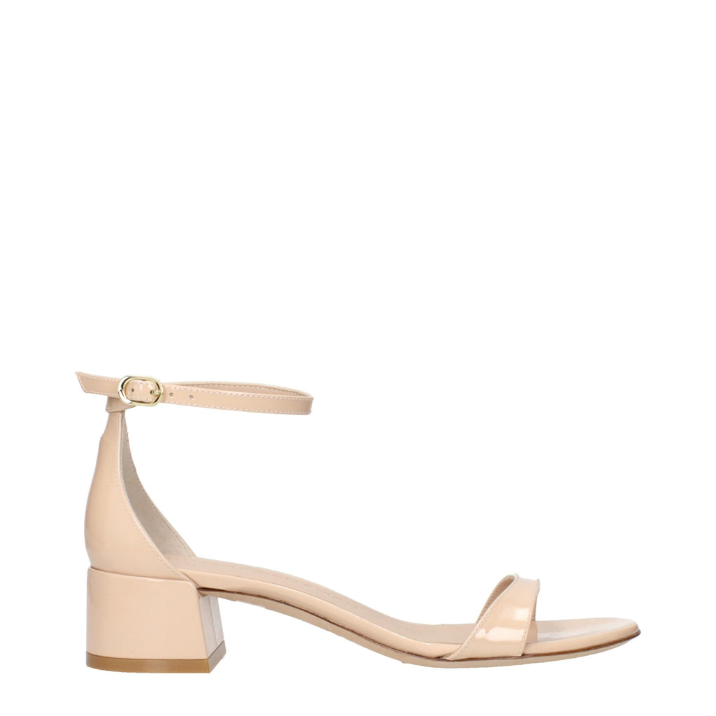 Stuart Weitzman Beige Leder Pantoletten