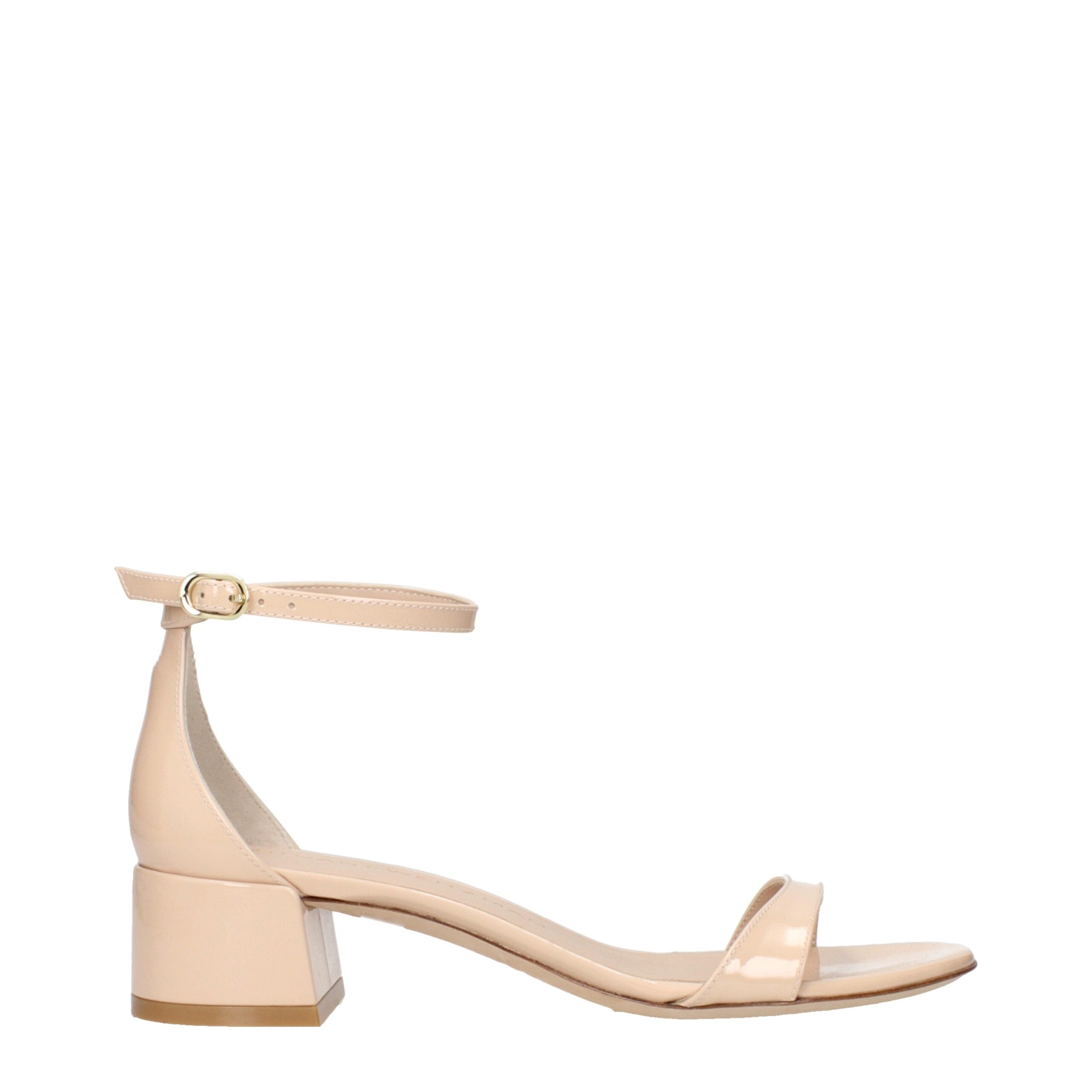 Stuart Weitzman Beige Leder Pantoletten
