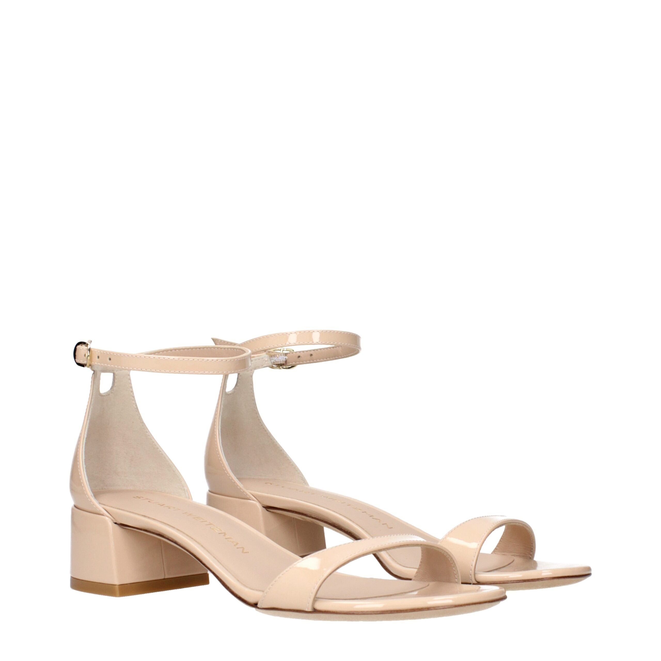 Stuart Weitzman Beige Leder Pantoletten