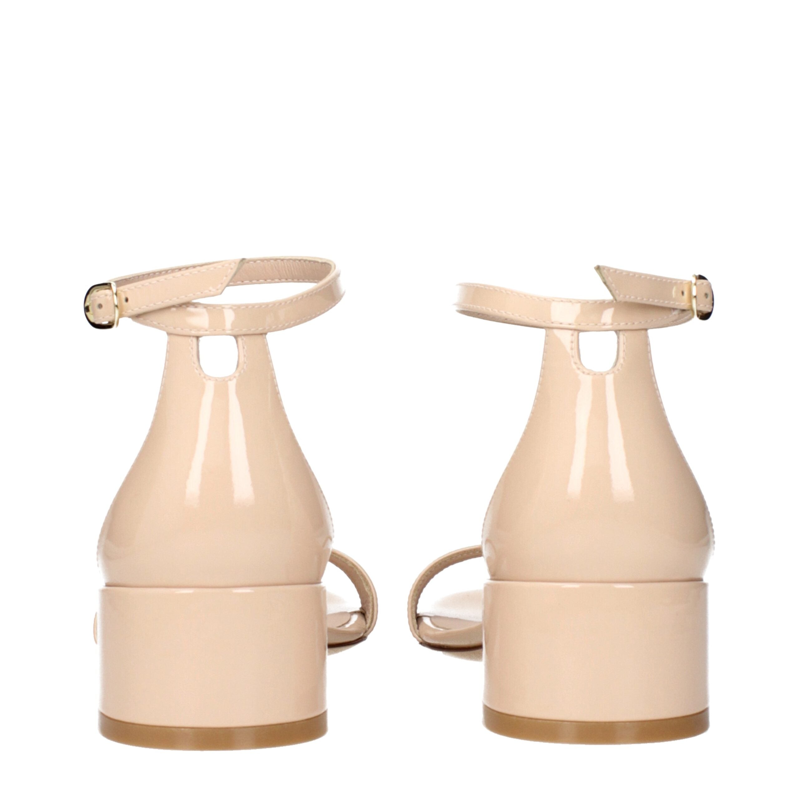 Stuart Weitzman Beige Leder Pantoletten