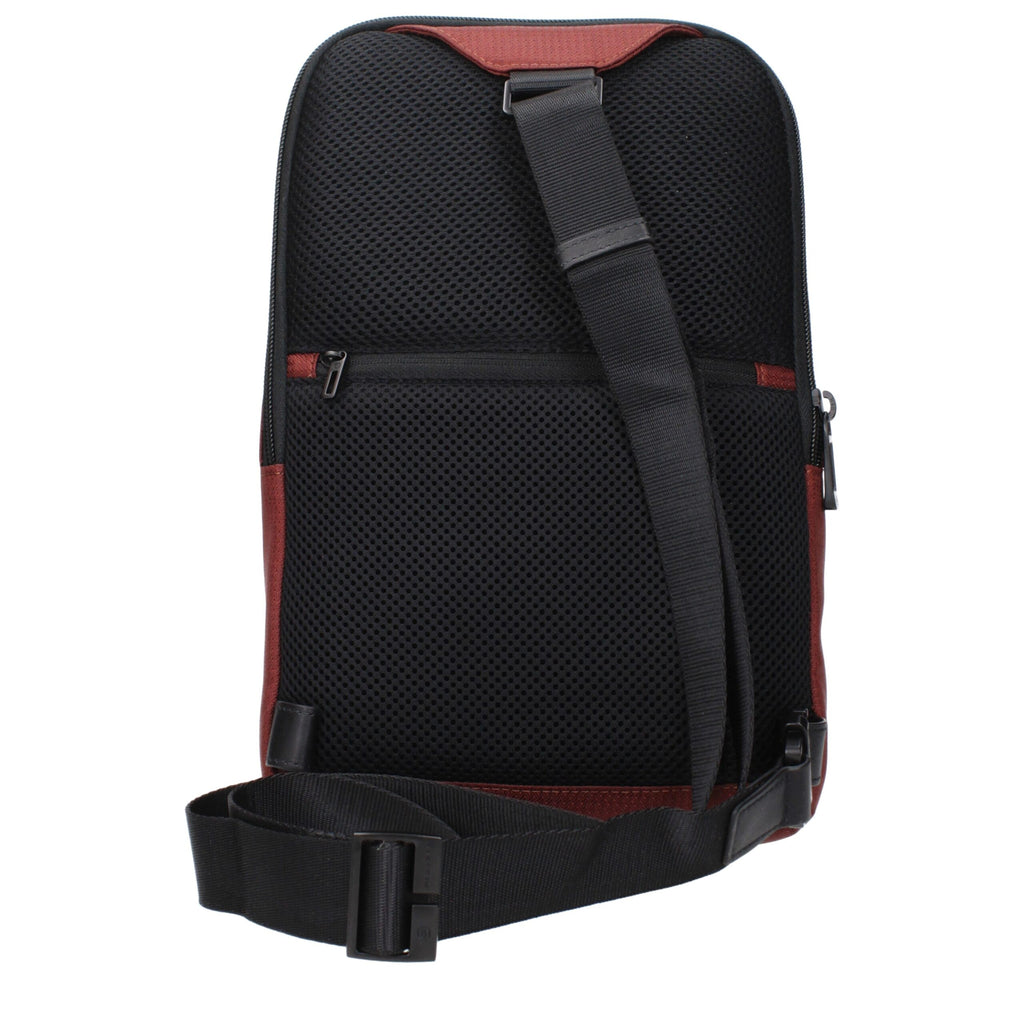 Piquadro Rote Stoff-Crossbody-Tasche