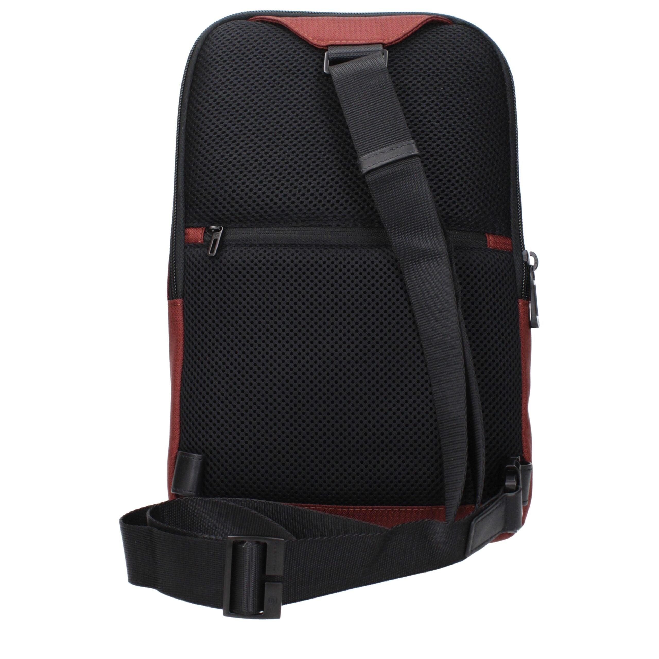 Piquadro Rote Stoff-Crossbody-Tasche