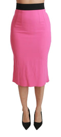 Dolce & Gabbana Rosa Midirock mit hoher Taille und Bleistiftschnitt