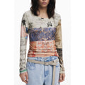 Desigual Beige Viskose Damen Top