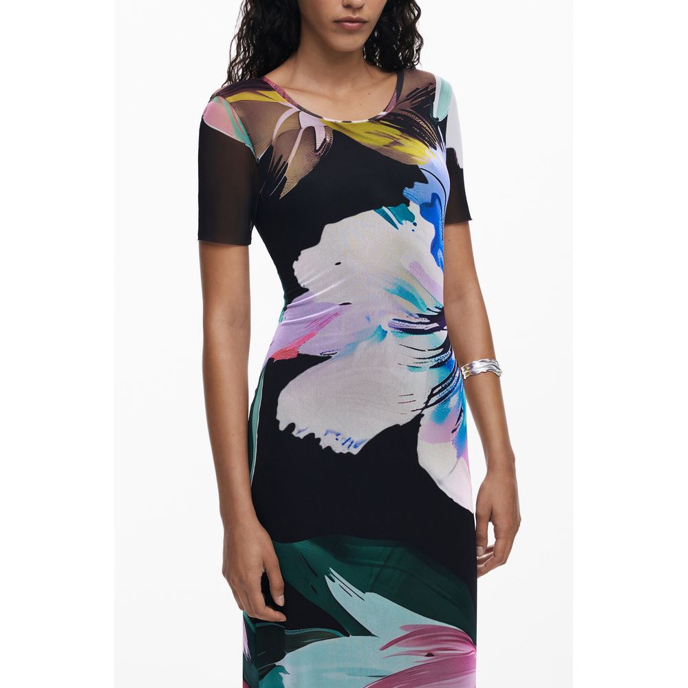 Desigual Schwarzes Freizeitkleid aus Polyester