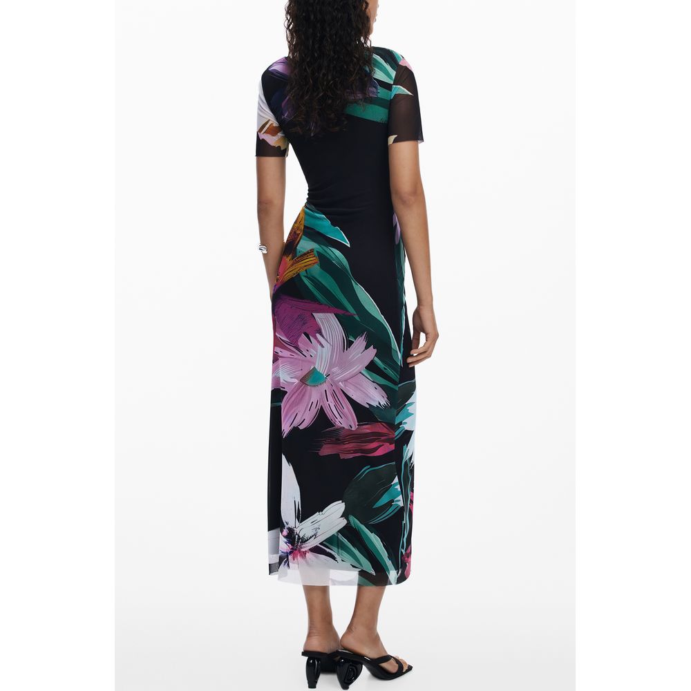 Desigual Schwarzes Freizeitkleid aus Polyester