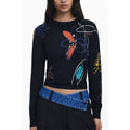 Desigual Schwarzer Viskose Pullover für Frauen