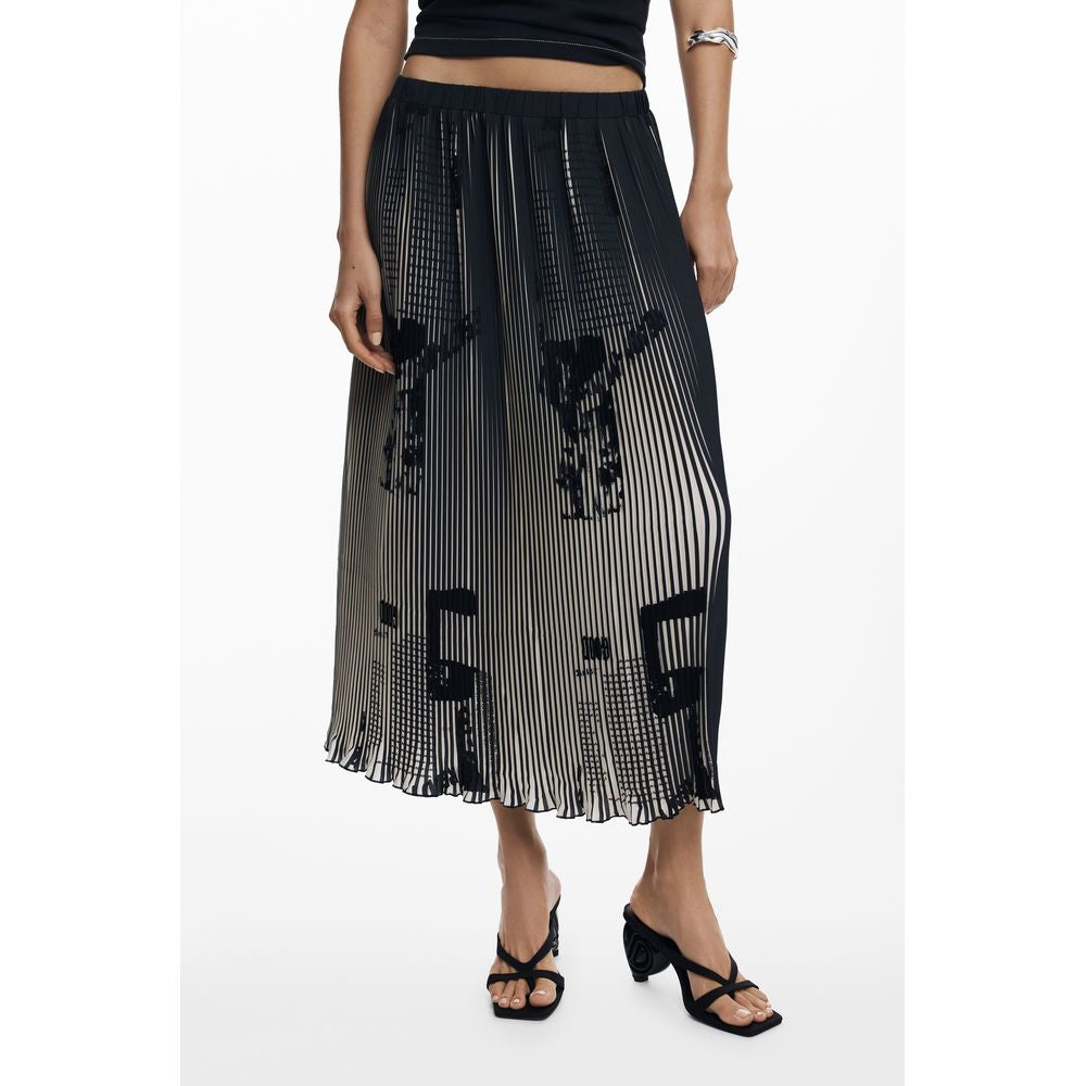 Desigual Schwarzer Polyester-Frauen-Rock