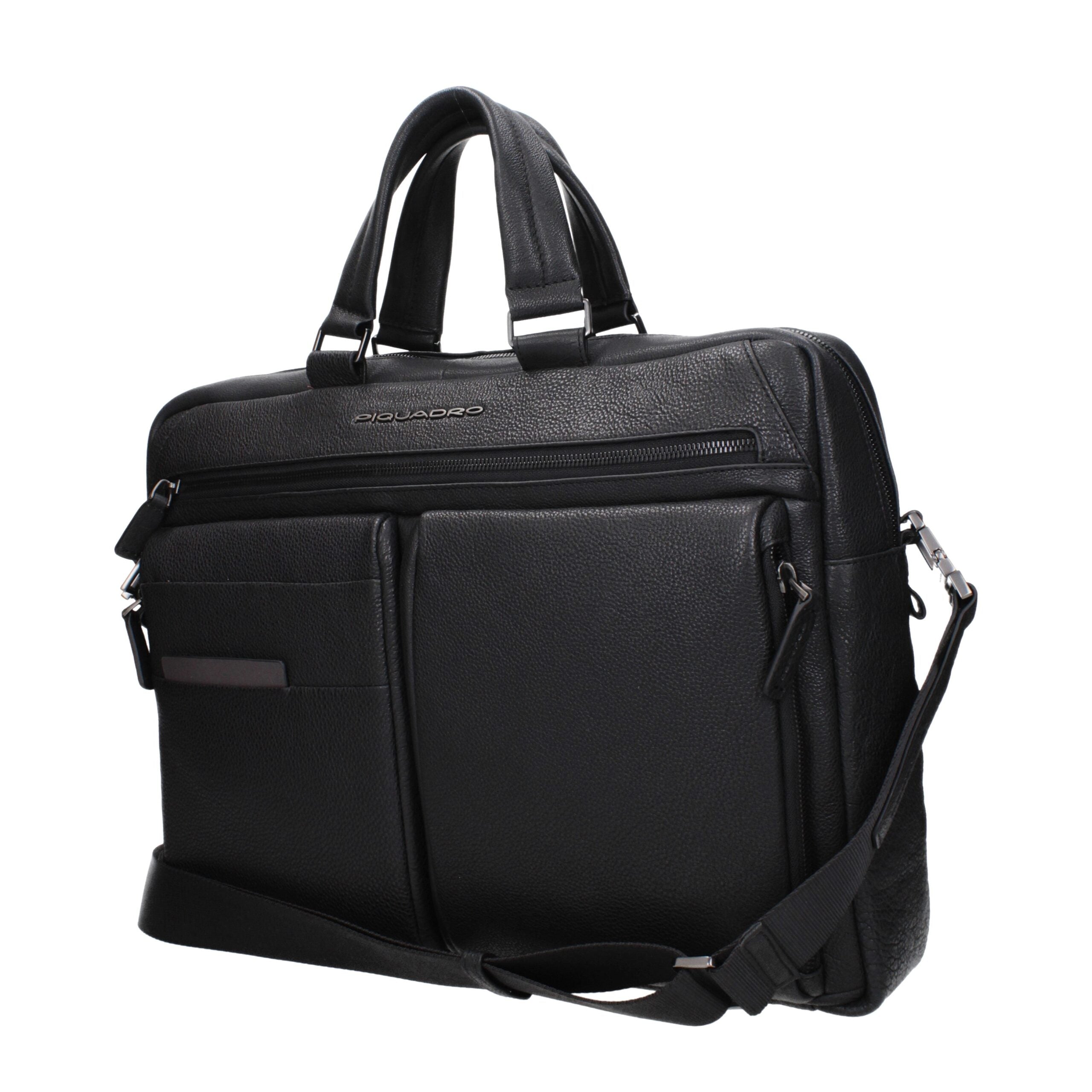 Piquadro Schwarze Leder Aktentasche für Business und Laptop