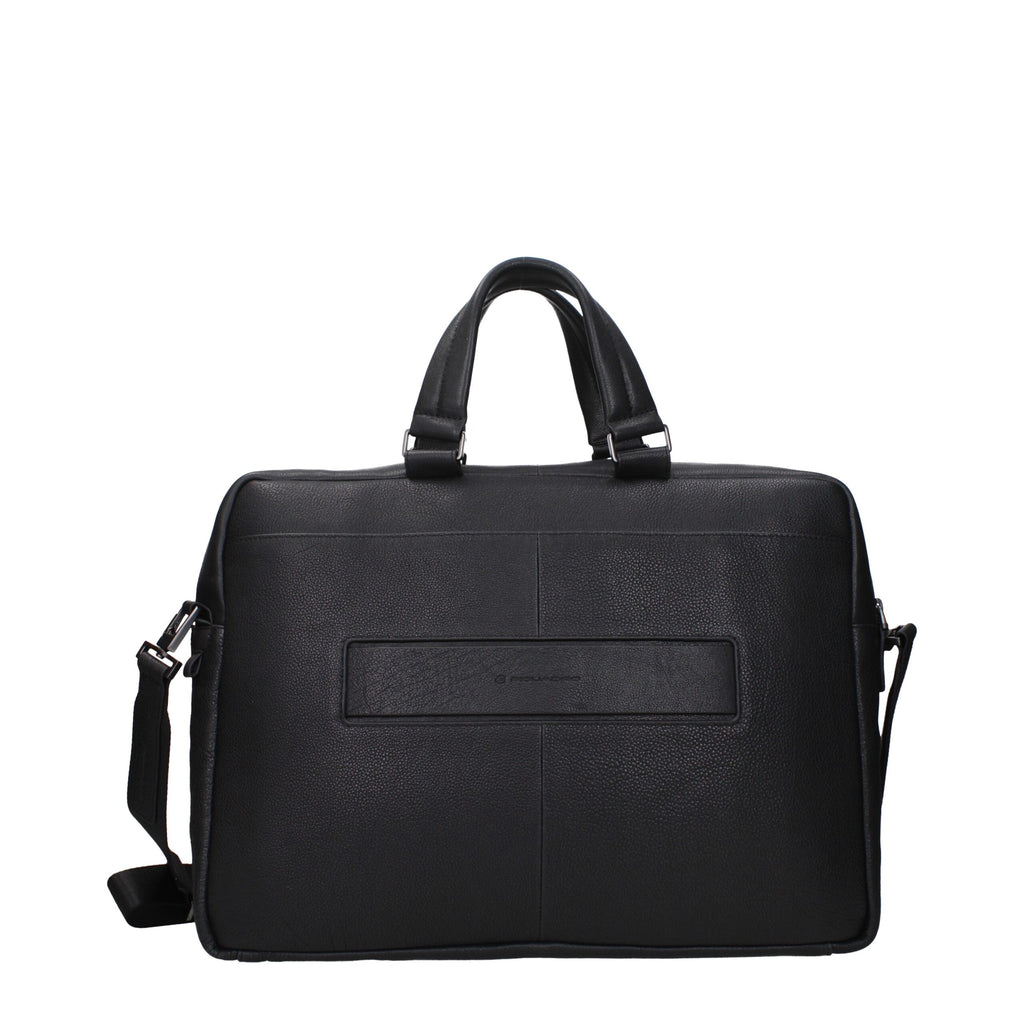Piquadro Schwarze Leder Aktentasche für Business und Laptop