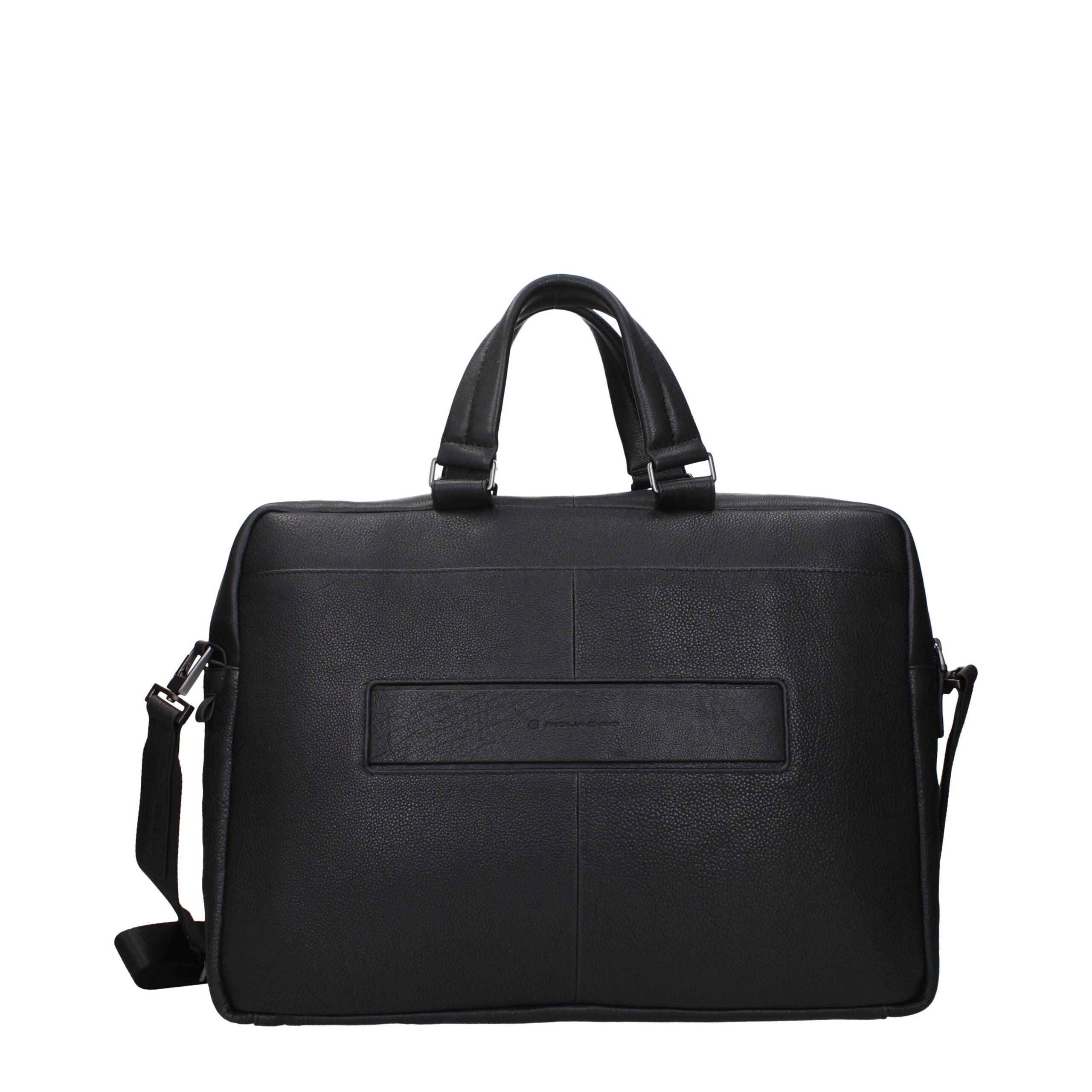 Piquadro Schwarze Leder Aktentasche für Business und Laptop