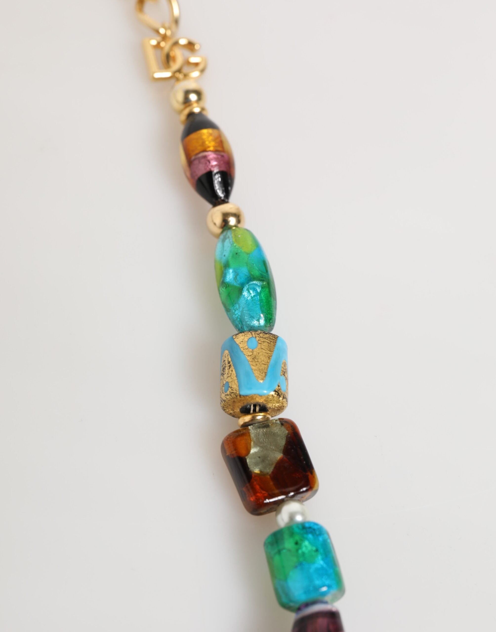 Dolce & Gabbana Multicolor Murano Glass Beads Brass Women's Jewelry Necklace