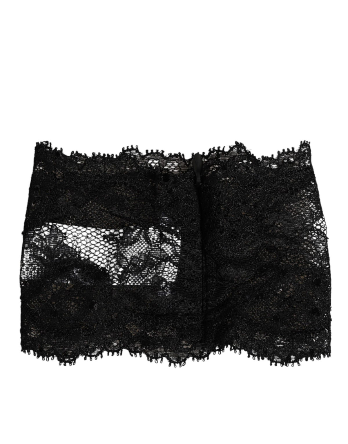 Dolce & Gabbana Schwarzer Spitze Bandeau Bustier Top Sheer Stretch Unterwäsche